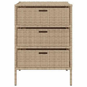 vidaXL Patio Storage Cabinet Brown 21.7"x23.2"x27.2" Poly Rattan-23