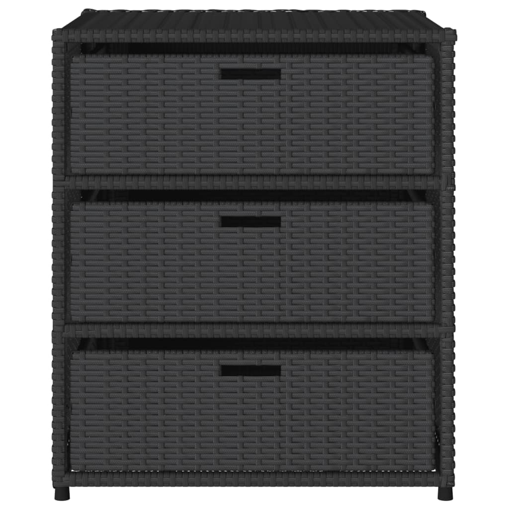 vidaXL Patio Storage Cabinet Brown 21.7"x23.2"x27.2" Poly Rattan-4