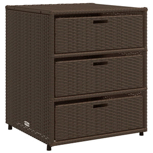 vidaXL Patio Storage Cabinet Brown 21.7"x23.2"x27.2" Poly Rattan-1