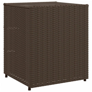 vidaXL Patio Storage Cabinet Brown 21.7"x23.2"x27.2" Poly Rattan-50