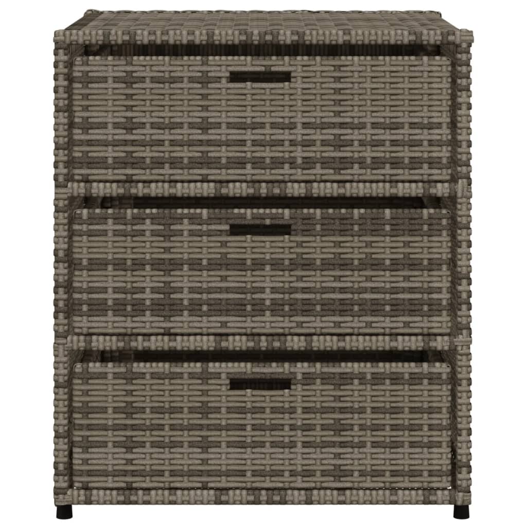 vidaXL Patio Storage Cabinet Brown 21.7"x23.2"x27.2" Poly Rattan-19