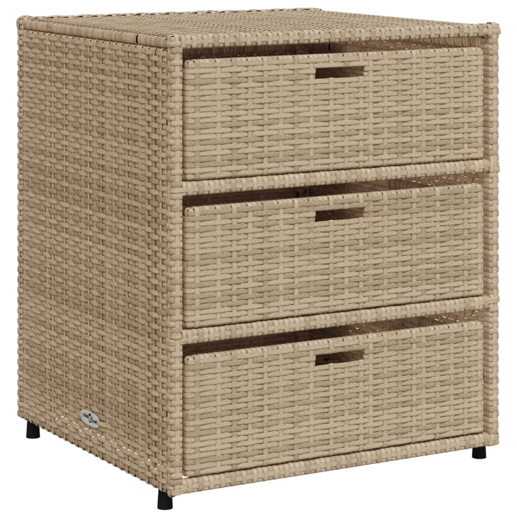 vidaXL Patio Storage Cabinet Brown 21.7"x23.2"x27.2" Poly Rattan-28