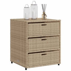 vidaXL Patio Storage Cabinet Brown 21.7"x23.2"x27.2" Poly Rattan-55