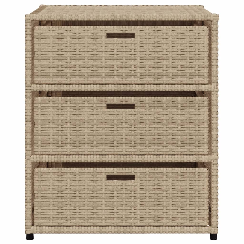 vidaXL Patio Storage Cabinet Brown 21.7"x23.2"x27.2" Poly Rattan-10