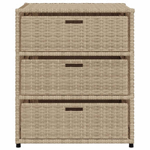 vidaXL Patio Storage Cabinet Brown 21.7"x23.2"x27.2" Poly Rattan-10