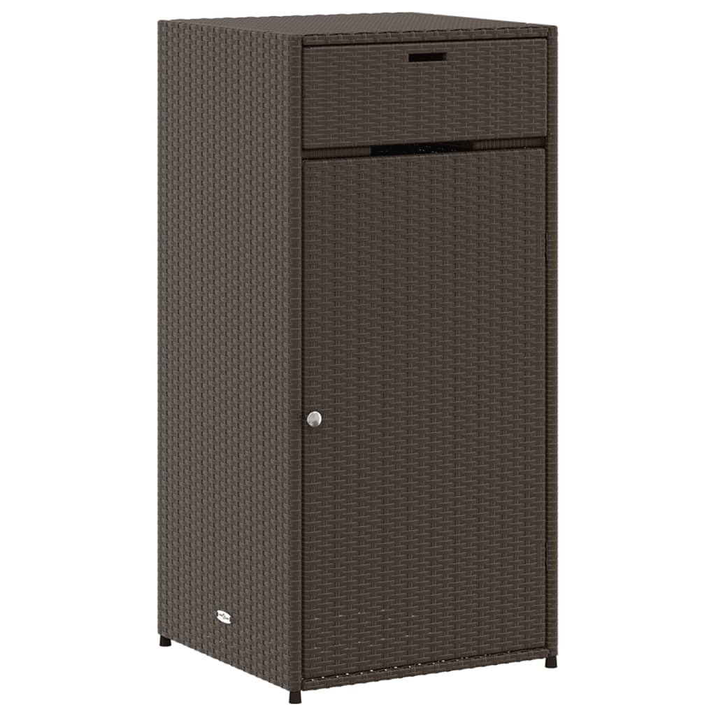 vidaXL Patio Storage Cabinet Beige 21.7"x21.7"x43.7" Poly Rattan-42