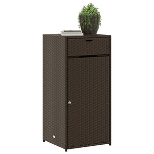 vidaXL Patio Storage Cabinet Beige 21.7"x21.7"x43.7" Poly Rattan-11