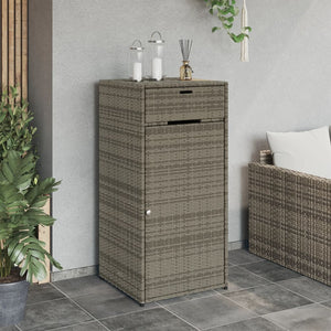 vidaXL Patio Storage Cabinet Beige 21.7"x21.7"x43.7" Poly Rattan-51