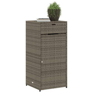 vidaXL Patio Storage Cabinet Beige 21.7"x21.7"x43.7" Poly Rattan-56