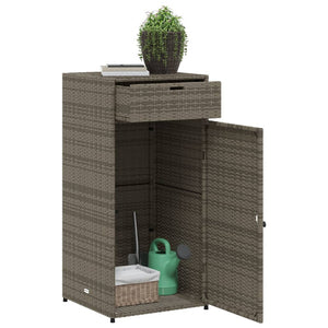 vidaXL Patio Storage Cabinet Beige 21.7"x21.7"x43.7" Poly Rattan-2