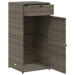 vidaXL Patio Storage Cabinet Beige 21.7"x21.7"x43.7" Poly Rattan-8