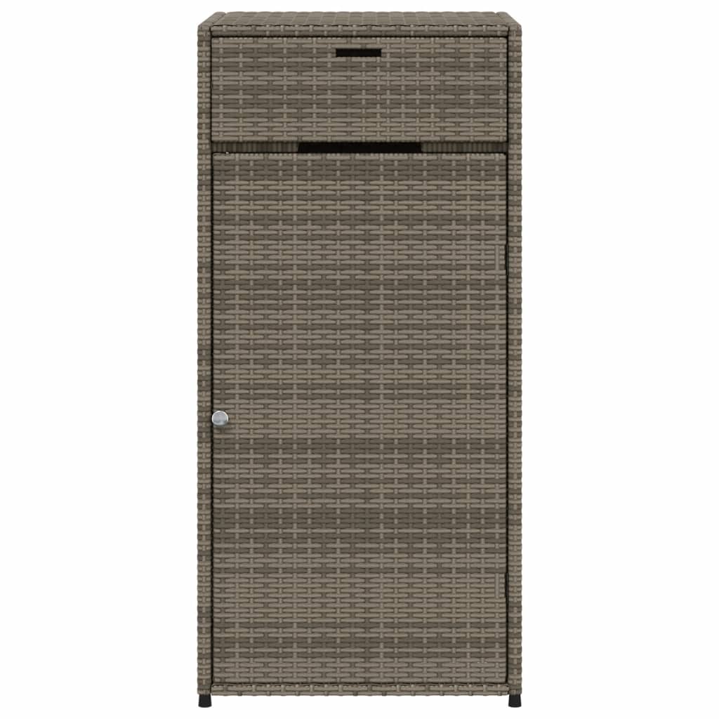 vidaXL Patio Storage Cabinet Beige 21.7"x21.7"x43.7" Poly Rattan-14