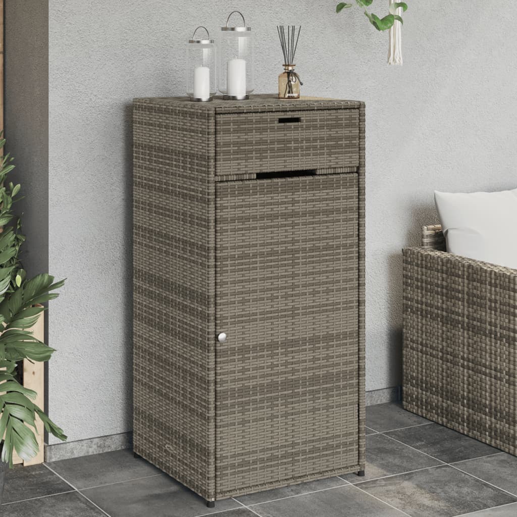 vidaXL Patio Storage Cabinet Beige 21.7"x21.7"x43.7" Poly Rattan-39