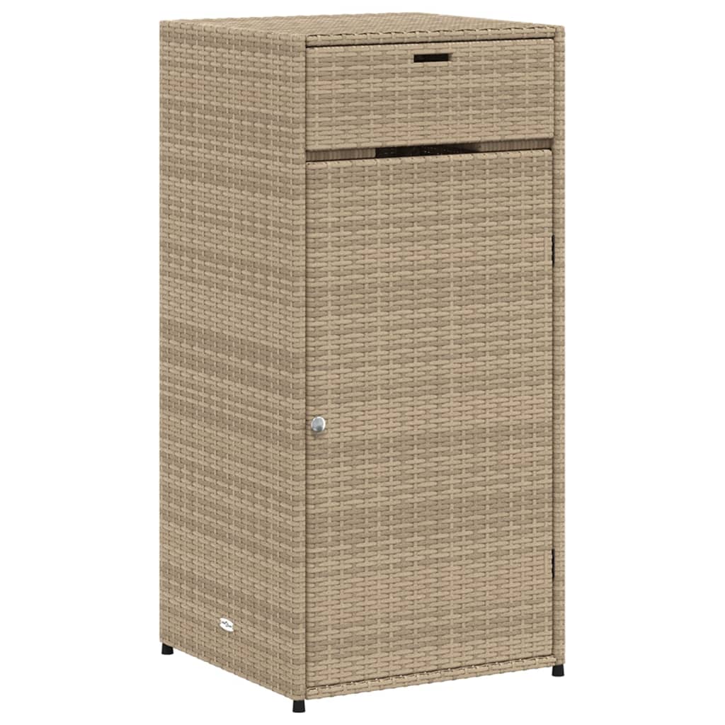 vidaXL Patio Storage Cabinet Beige 21.7"x21.7"x43.7" Poly Rattan-4