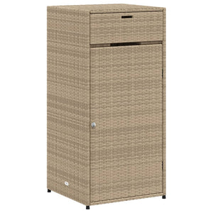 vidaXL Patio Storage Cabinet Beige 21.7"x21.7"x43.7" Poly Rattan-4