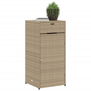 vidaXL Patio Storage Cabinet Beige 21.7"x21.7"x43.7" Poly Rattan-28