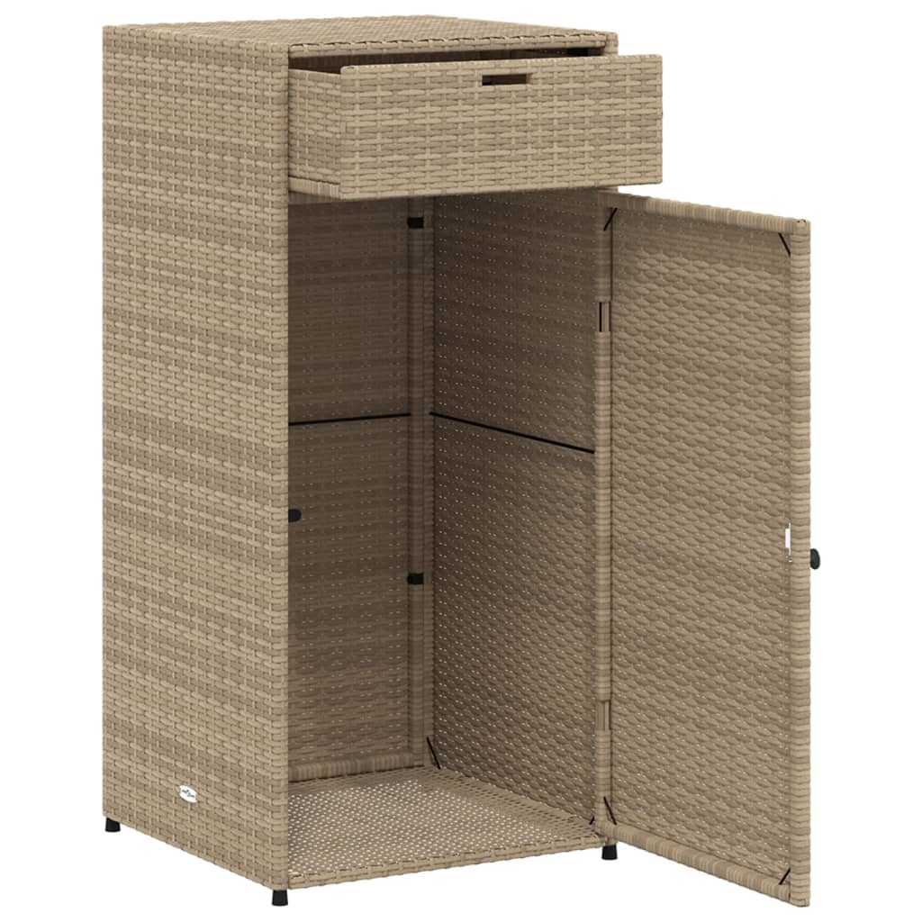 vidaXL Patio Storage Cabinet Beige 21.7"x21.7"x43.7" Poly Rattan-40