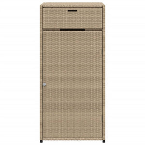 vidaXL Patio Storage Cabinet Beige 21.7"x21.7"x43.7" Poly Rattan-46