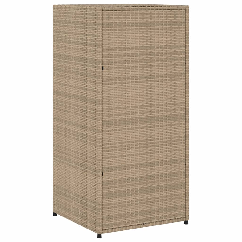 vidaXL Patio Storage Cabinet Beige 21.7"x21.7"x43.7" Poly Rattan-52