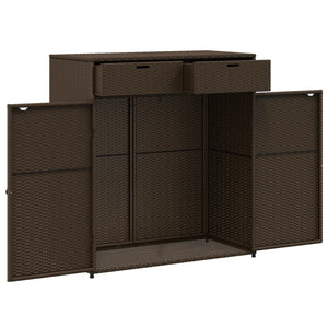 vidaXL Patio Storage Cabinet Beige 21.7"x21.7"x43.7" Poly Rattan-24