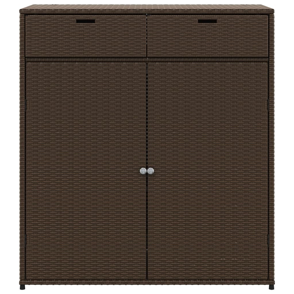 vidaXL Patio Storage Cabinet Beige 21.7"x21.7"x43.7" Poly Rattan-30