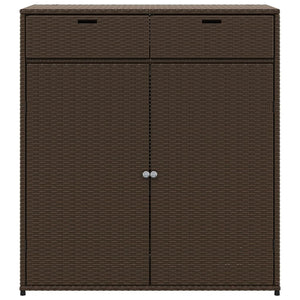 vidaXL Patio Storage Cabinet Beige 21.7"x21.7"x43.7" Poly Rattan-30