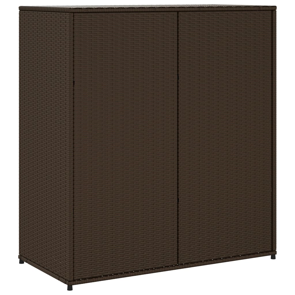 vidaXL Patio Storage Cabinet Beige 21.7"x21.7"x43.7" Poly Rattan-36