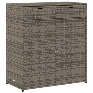 vidaXL Patio Storage Cabinet Beige 21.7"x21.7"x43.7" Poly Rattan-41