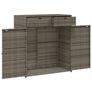 vidaXL Patio Storage Cabinet Beige 21.7"x21.7"x43.7" Poly Rattan-15