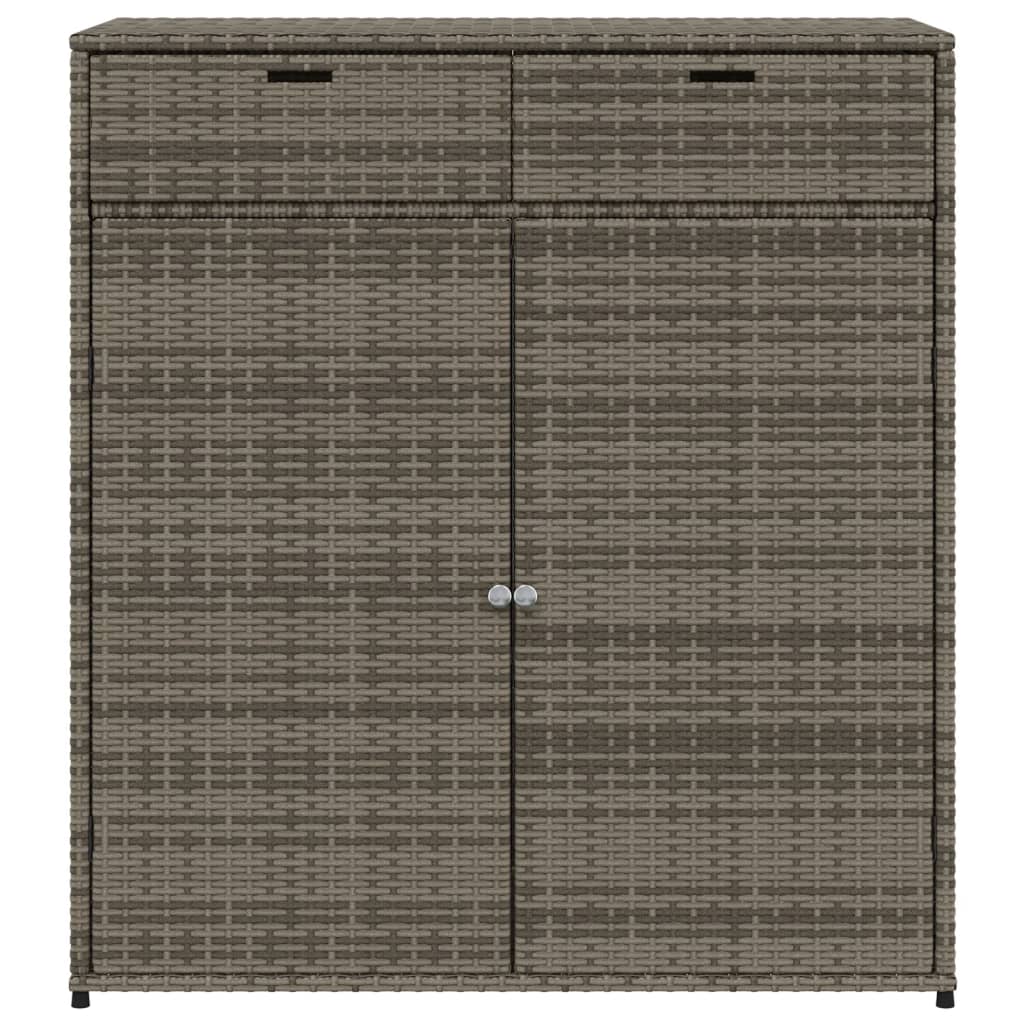 vidaXL Patio Storage Cabinet Beige 21.7"x21.7"x43.7" Poly Rattan-21