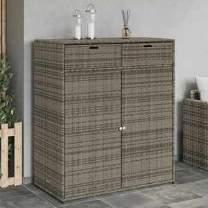 vidaXL Patio Storage Cabinet Beige 21.7"x21.7"x43.7" Poly Rattan-47