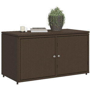 vidaXL Patio Storage Cabinet Beige 43.3"x21.7"x23.8" Poly Rattan-13