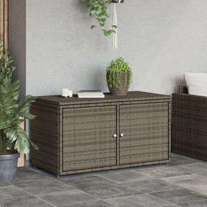 vidaXL Patio Storage Cabinet Beige 43.3"x21.7"x23.8" Poly Rattan-1