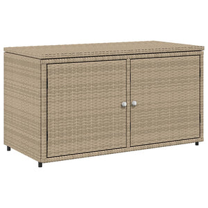 vidaXL Patio Storage Cabinet Beige 43.3"x21.7"x23.8" Poly Rattan-3