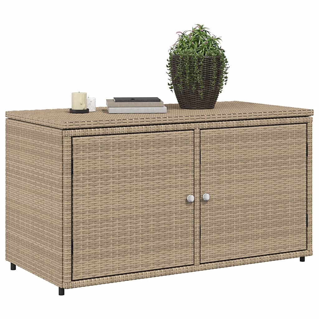 vidaXL Patio Storage Cabinet Beige 43.3"x21.7"x23.8" Poly Rattan-19