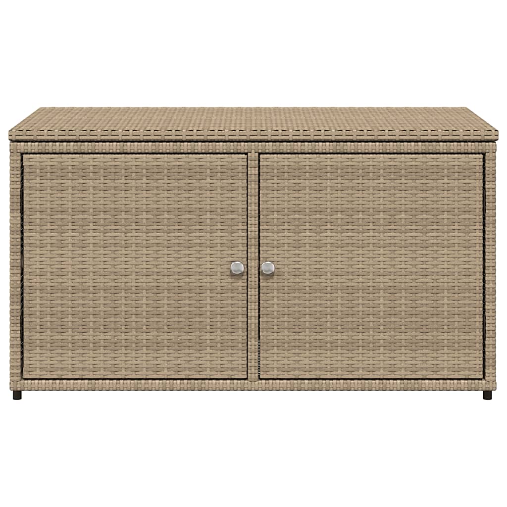 vidaXL Patio Storage Cabinet Beige 43.3"x21.7"x23.8" Poly Rattan-31