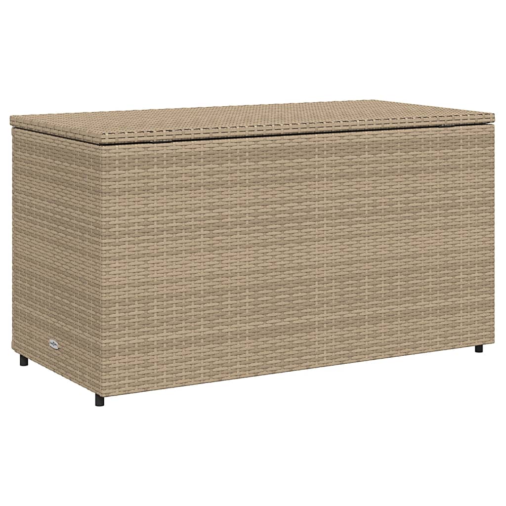 vidaXL Patio Storage Cabinet Beige 43.3"x21.7"x23.8" Poly Rattan-35