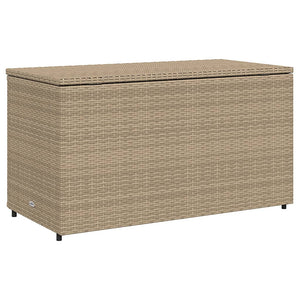 vidaXL Patio Storage Cabinet Beige 43.3"x21.7"x23.8" Poly Rattan-35