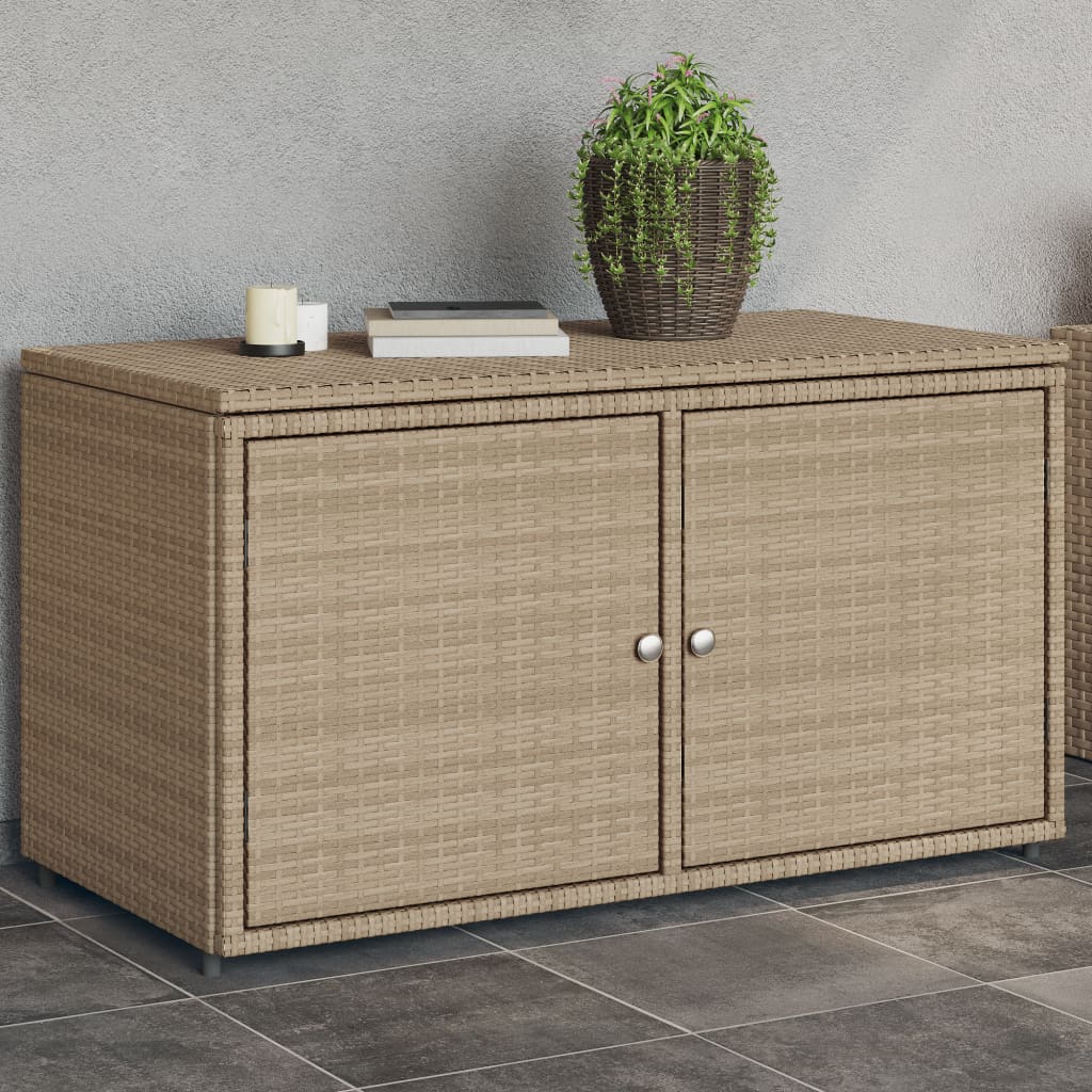 vidaXL Patio Storage Cabinet Beige 43.3"x21.7"x23.8" Poly Rattan-7