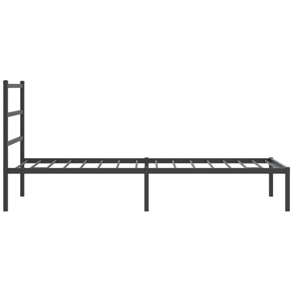 vidaXL Metal Bed Frame with Headboard Black 39.4"x78.7"-4