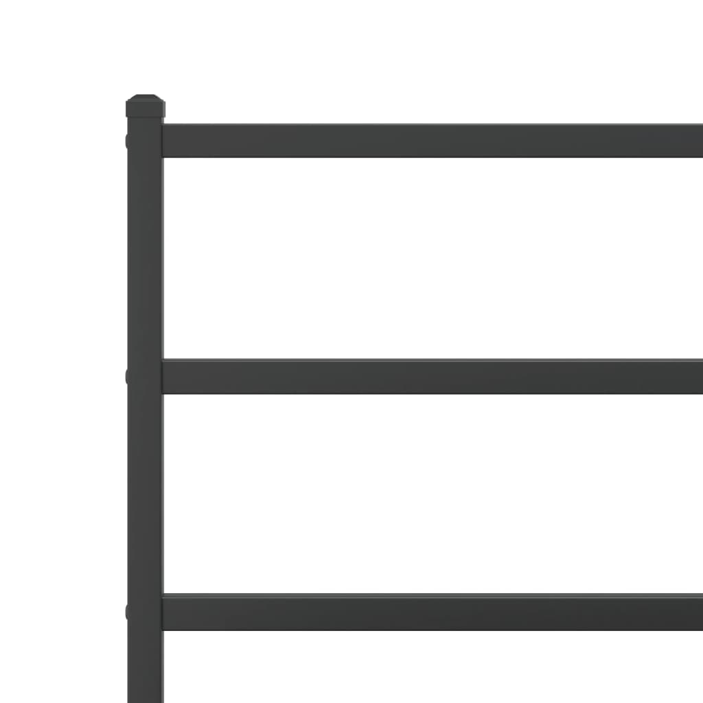 vidaXL Metal Bed Frame with Headboard Black 39.4"x78.7"-6