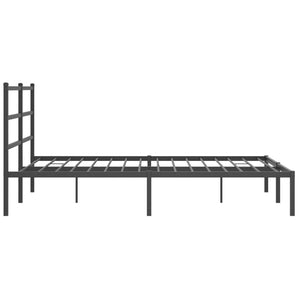 vidaXL Metal Bed Frame with Headboard Black 59.1"x78.7"-4