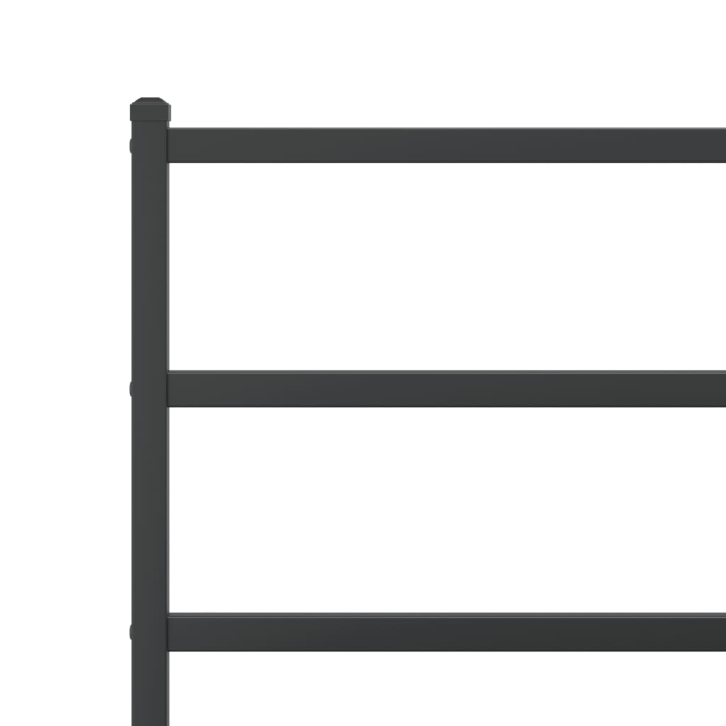 vidaXL Metal Bed Frame with Headboard Black 76"x79.9" King-6