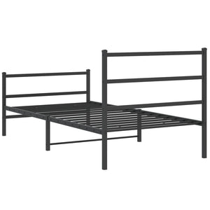 vidaXL Metal Bed Frame with Headboard and Footboard Black 39.4"x78.7"-5