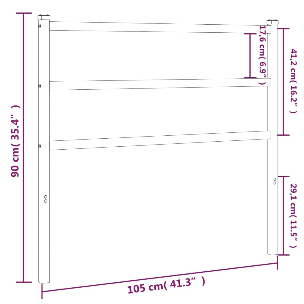 vidaXL Metal Headboard Bed Header Base Mattress Foundation Bedroom Furniture-2