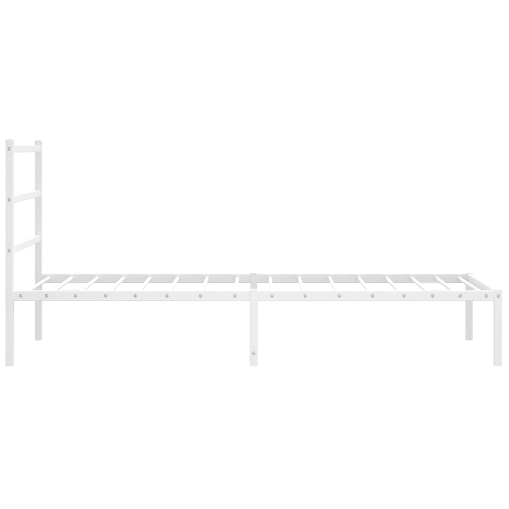 vidaXL Metal Bed Frame with Headboard White 39.4"x78.7"-4