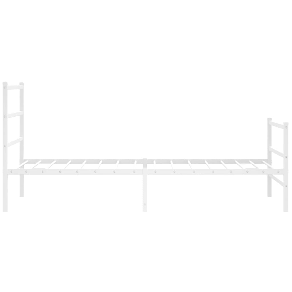 vidaXL Metal Bed Frame with Headboard and Footboard White 39.4"x78.7"-4