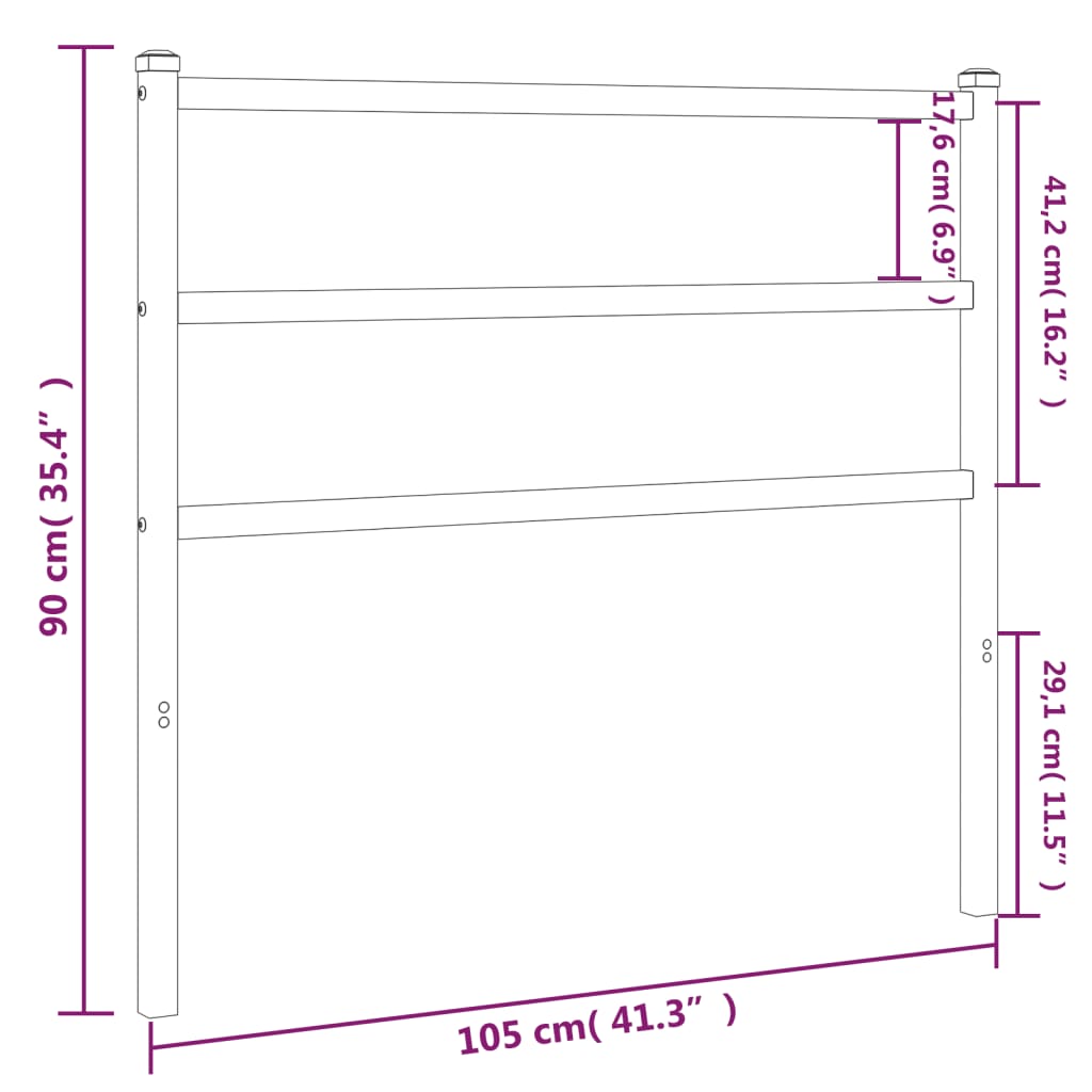 vidaXL Metal Headboard Bed Header Base Mattress Foundation Bedroom Furniture-9