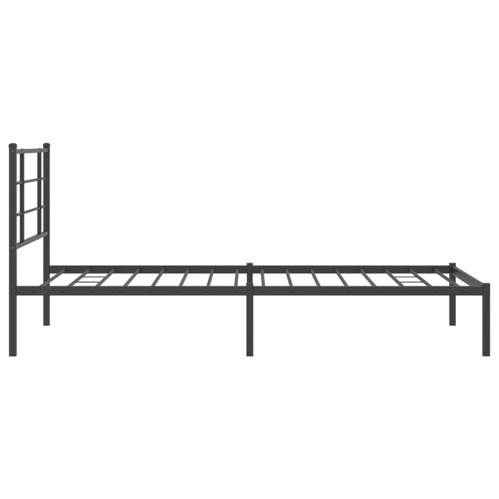 vidaXL Metal Bed Frame with Headboard Black 39.4"x78.7"-4