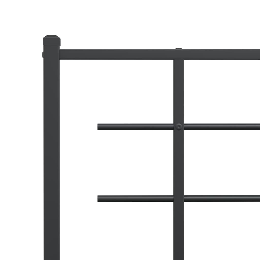 vidaXL Metal Bed Frame with Headboard Black 39.4"x78.7"-6